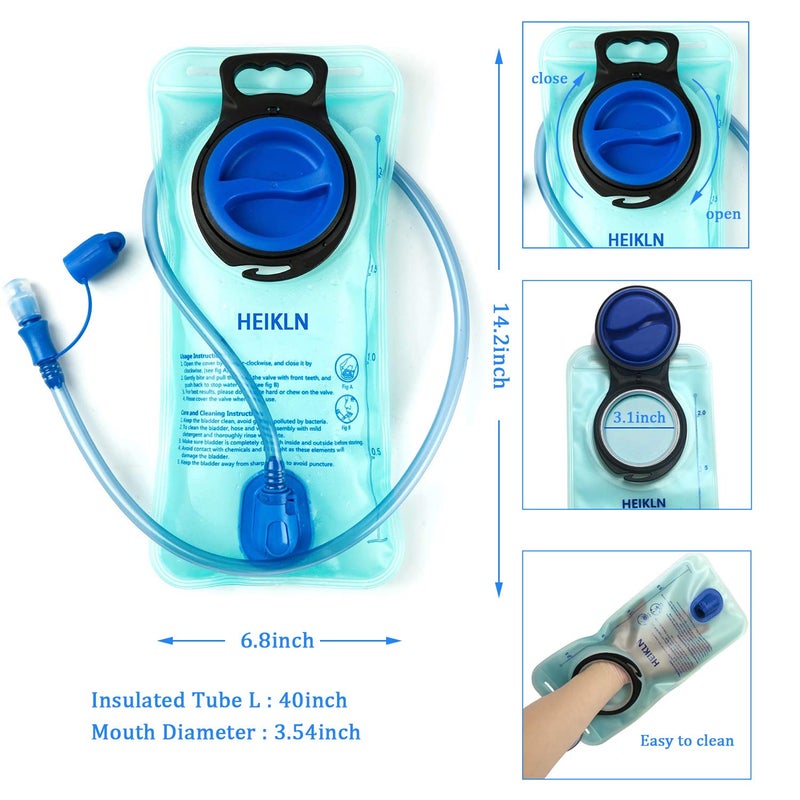 HEIKLN 2 Pack Hydration Bladder 2 Liter,Leak Proof Water Reservoir, BPA Free Military Water Storage Bladder Bag Hydration Pack Replacement Easy Clean for Bicycling Hiking Camping Hunting Running - Image 5